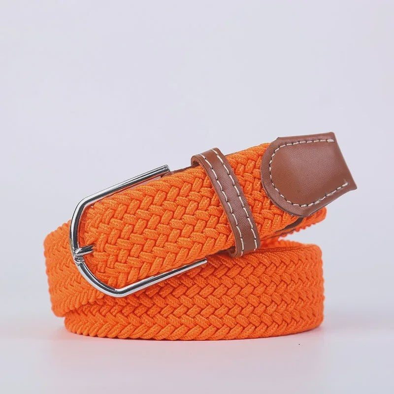 Unisex Gevlochten Elastische Riem met Pin Gesp - 107-130cm