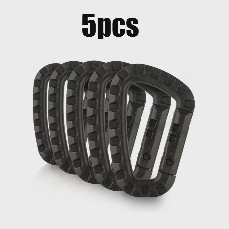 Tactische D-vormige Plastic Karabijnhaak - Set van 5, 10, 15 of 20 stuks - Outdoor & Camping Gear