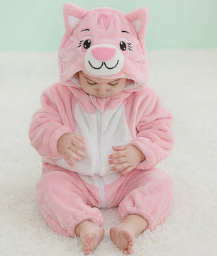Baby Romper Dierenkostuum Kigurumi - Zacht Flanellen Jumpsuit voor Jongens & Meisjes