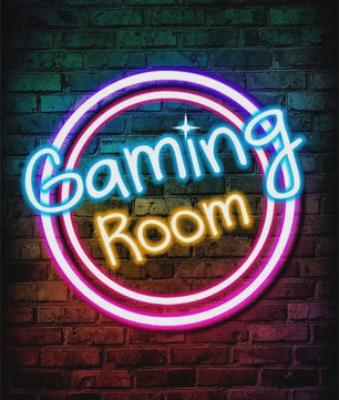 Gaming Neon Canvas Poster: Eat Sleep Game Repeat - Decoratie voor Gamer Kamer