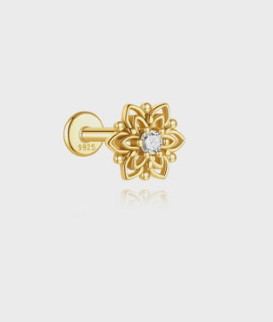 925 Sterling Zilveren Kolibrie Oorbellen Dames - 18K Goudkleurig Platte Achterkant Studs
