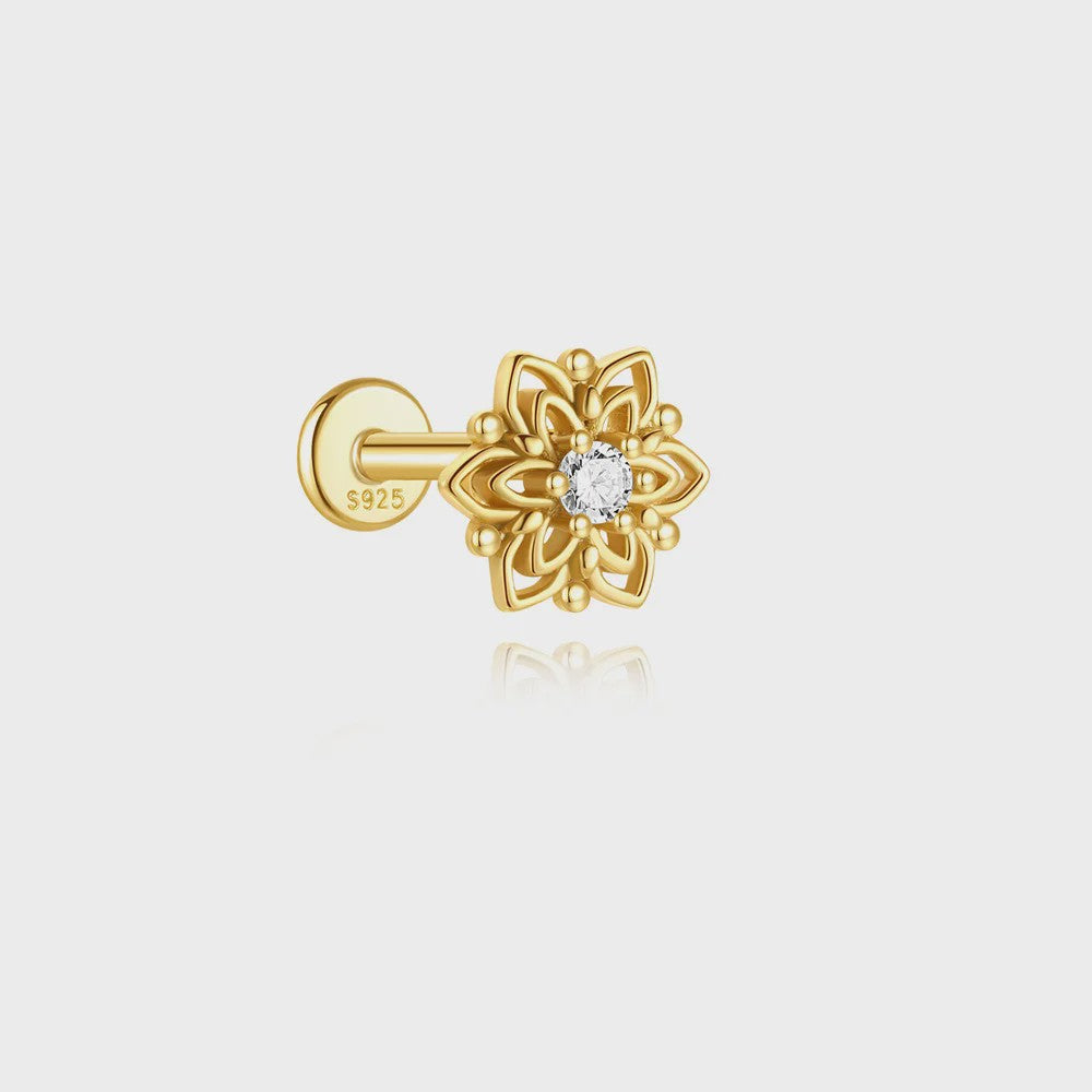 925 Sterling Zilveren Kolibrie Oorbellen Dames - 18K Goudkleurig Platte Achterkant Studs
