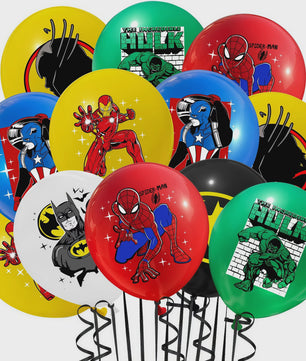 Superheld Folieballonnen Set: Spiderman, Batman, Iron Man & Captain America - Feestdecoratie