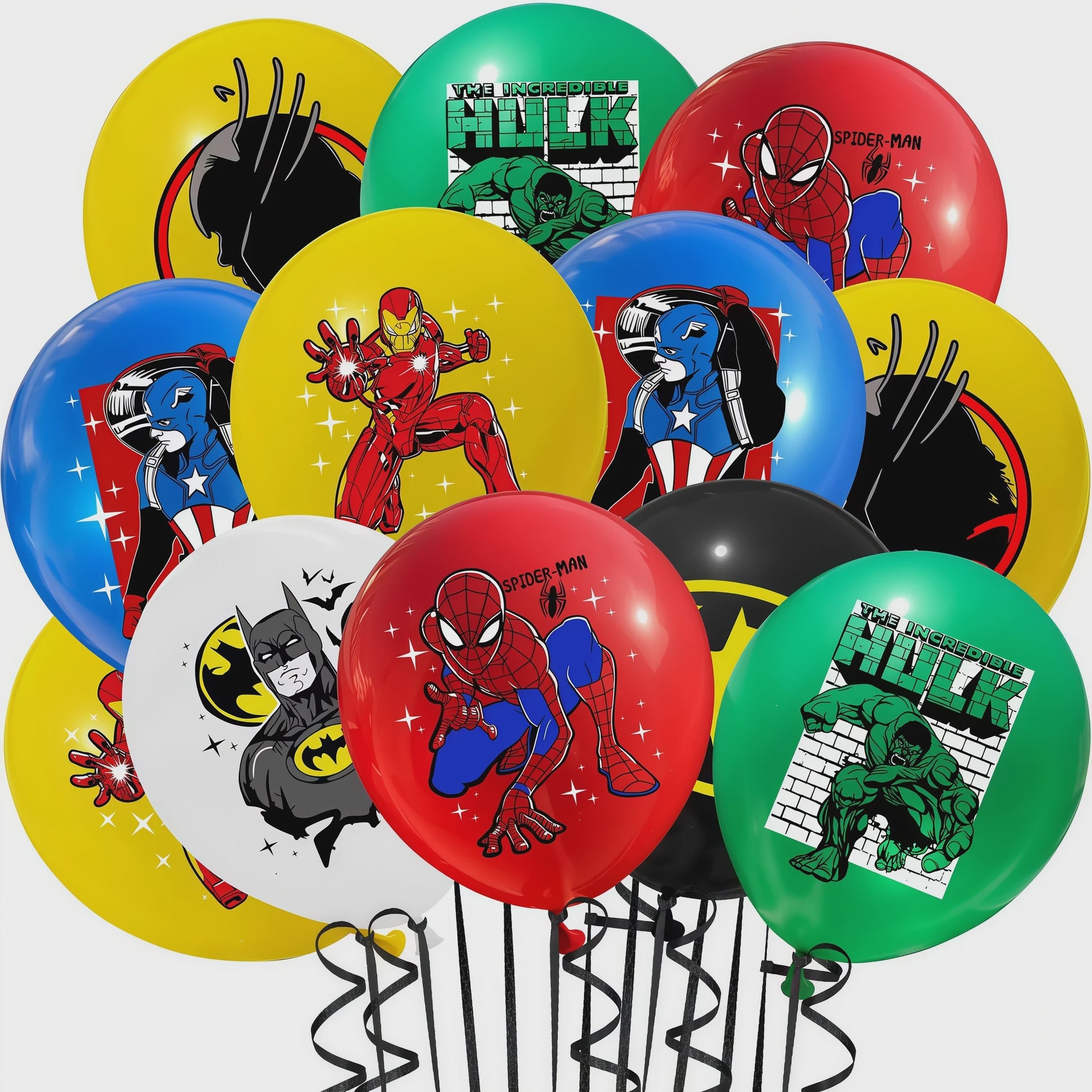 Superheld Folieballonnen Set: Spiderman, Batman, Iron Man & Captain America - Feestdecoratie