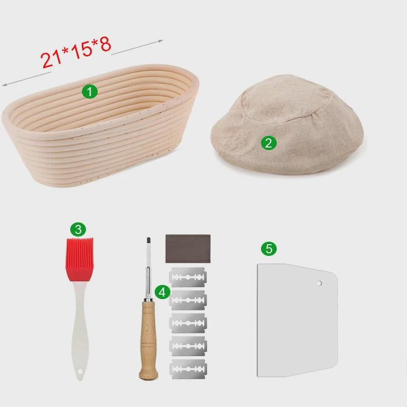 Rieten Broodmand Ovalen Banneton voor Rijzen & Fermenteren van Deeg