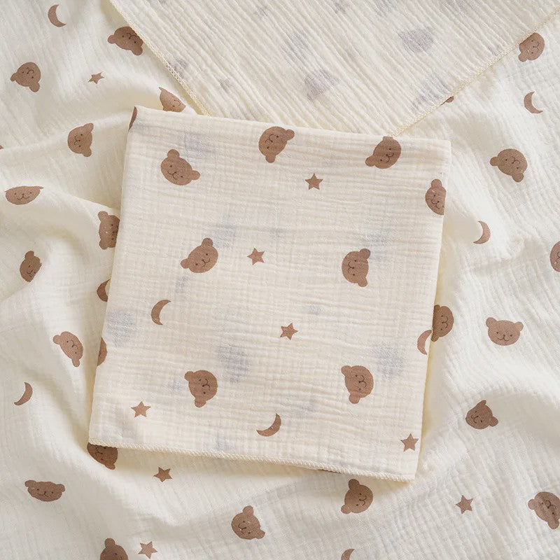 Zachte Muslin Swaddle Deken voor Baby's - Katoen, 80x80cm, met schattige prints