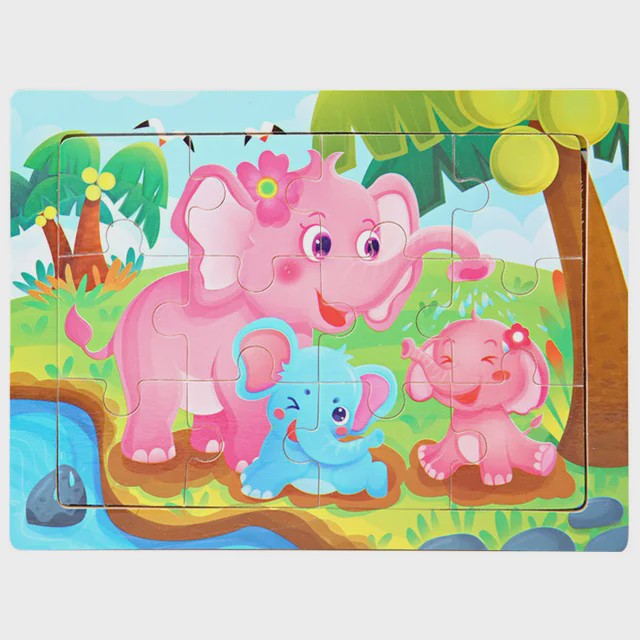 Houten 3D Montessori Puzzel - 30 Delen met Vrolijke Dieren - Educatief Speelgoed voor Kinderen