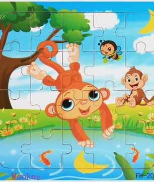 Houten 3D Puzzel Set - 20 Stuks - Dieren & Voertuigen - Educatief Montessori Speelgoed voor Kinderen 3-6 Jaar