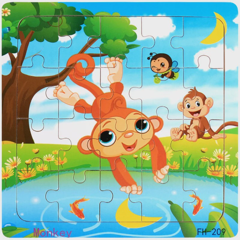Houten 3D Puzzel Set - 20 Stuks - Dieren & Voertuigen - Educatief Montessori Speelgoed voor Kinderen 3-6 Jaar