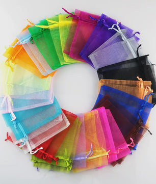 100x Organza Zakjes - Cadeau, Sieraden & Feest - Diverse Maten & Kleuren