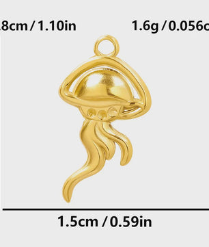 6x Goudkleurige Zee Dieren Bedeltjes Set - Schildpad, Schelp, Zeester - DIY Sieraden Maken