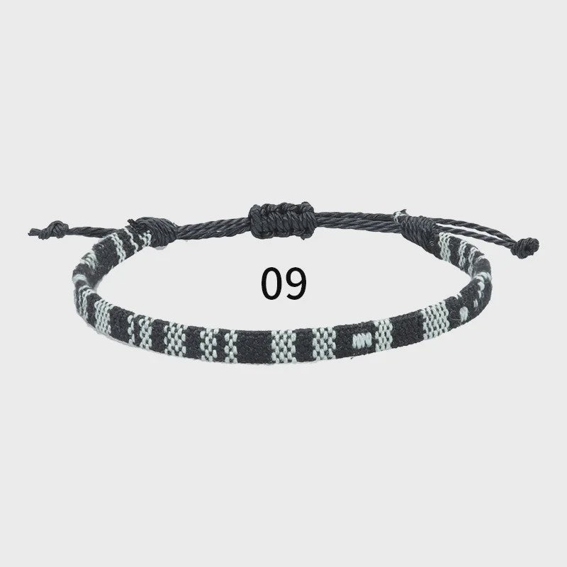 Handgemaakte Boho Anklet Armband - Geweven Stof, Verstelbaar, Beach & Ethnic Stijl