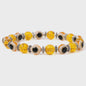 Set van 2 Handgemaakte Natuursteen Armbanden met Hanger Oog van Fatima & Lavasteen/Hematiet