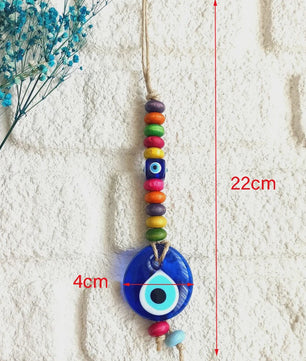 Blauw Turks Oog Hanger met Touw - Decoratie voor Auto, Muur & Huis