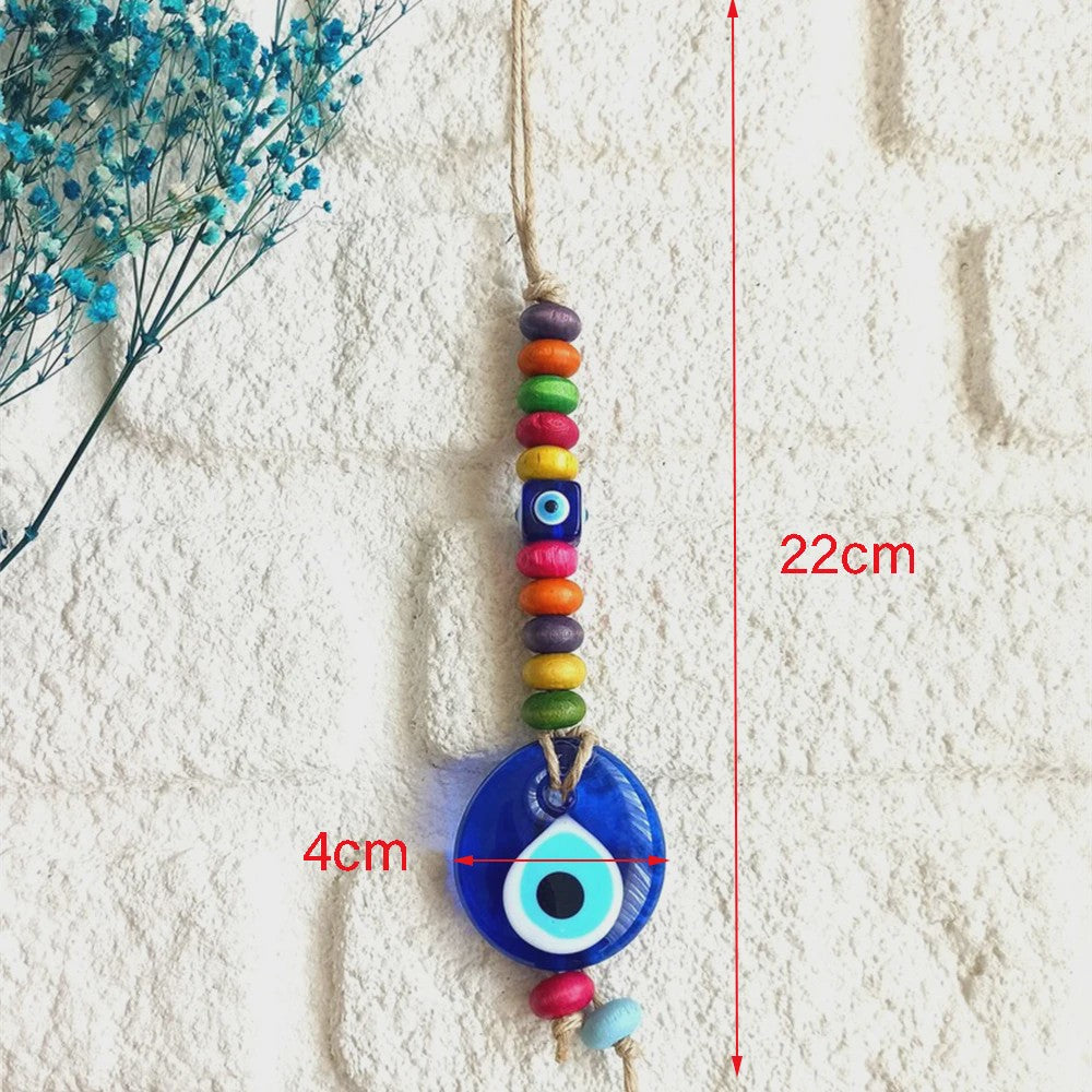 Blauw Turks Oog Hanger met Touw - Decoratie voor Auto, Muur & Huis