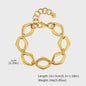 Gouden Roestvrij Staal Chunky Schakelarmband voor Dames - Waterdicht & Verstelbaar