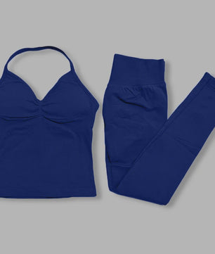 Dames Sportset: Backless Tanktop & Scrunch Seamless Legging