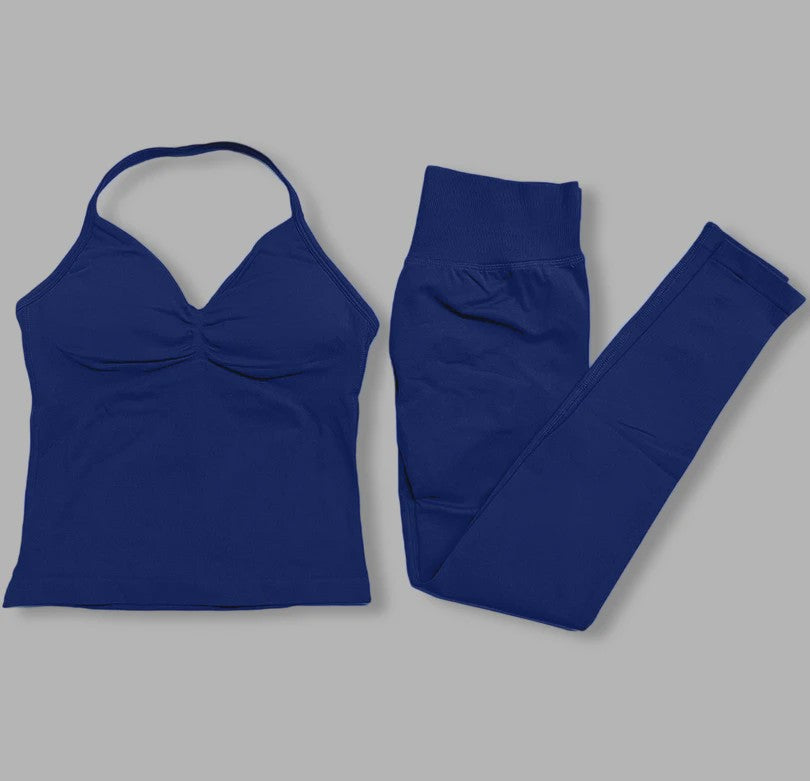 Dames Sportset: Backless Tanktop & Scrunch Seamless Legging