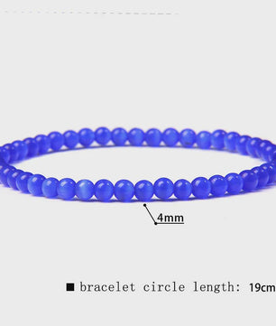Natuursteen Armband met Kwarts, Kattenoog, Jades & Aquamarijn Kralen - Stretch Bangle voor Dames & Heren
