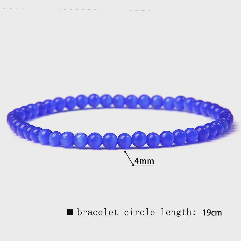 Natuursteen Armband met Kwarts, Kattenoog, Jades & Aquamarijn Kralen - Stretch Bangle voor Dames & Heren