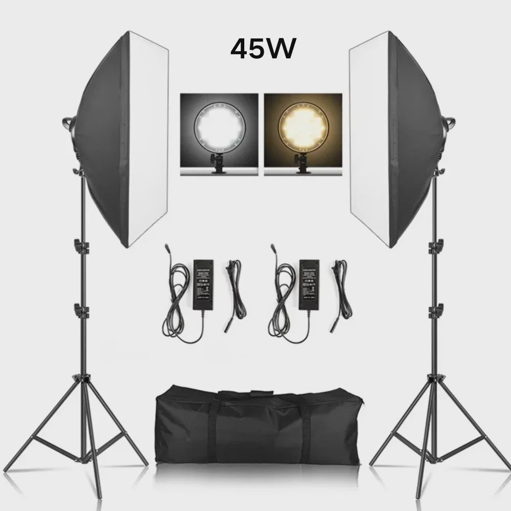 Professionele Softbox Verlichtingskit 50x70cm - Continu Licht voor Studio Fotografie