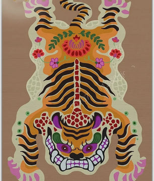 Bohemian Tibetaanse Tijger Vloerkleed - Antislip Decoratief Kleed voor Woonkamer & Slaapkamer
