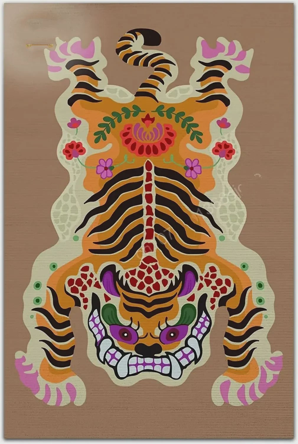 Bohemian Tibetaanse Tijger Vloerkleed - Antislip Decoratief Kleed voor Woonkamer & Slaapkamer