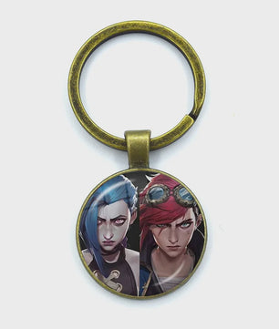 League of Legends Jinx Anime Glazen Hanger Sleutelhanger - Uniek Cadeau voor Fans