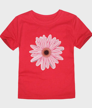 Schattig Katoenen T-shirt Meisjes met Bloemprint - Maten 2 t/m 14 Jaar