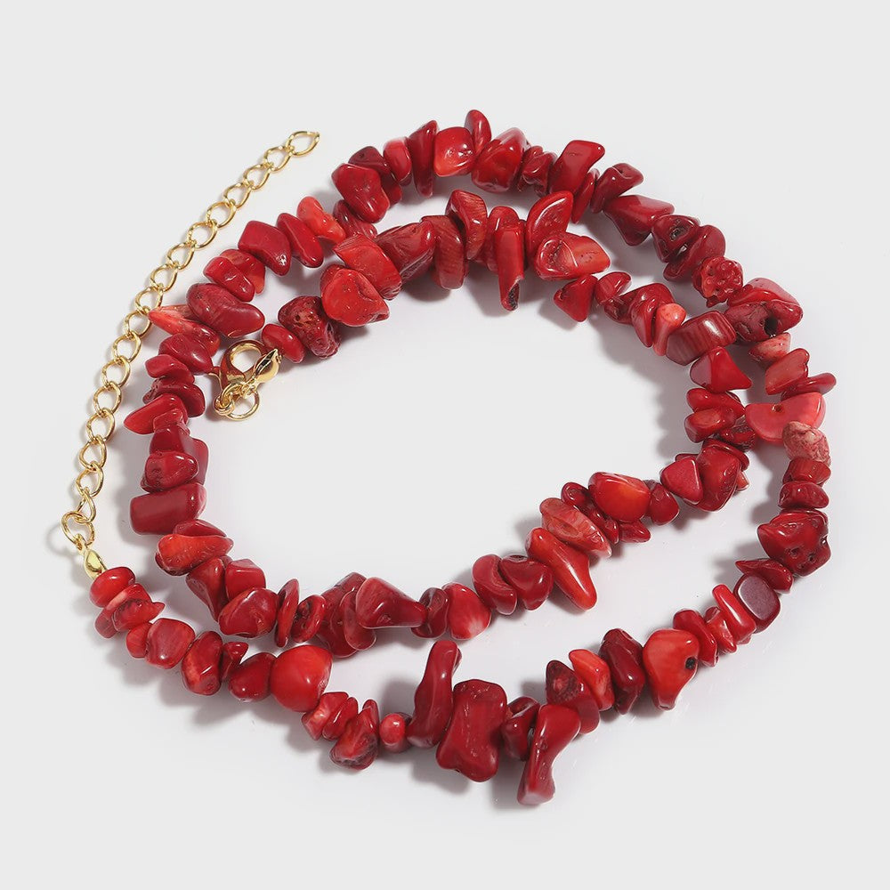 Unieke Natuursteen Choker Ketting - Onregelmatige Kristal & Aquamarijn Chips