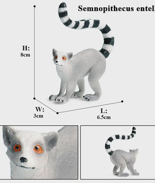 Oenux Wild Animal Speelfiguren: Aap, Chimpansee, Orang-oetan & Gibbon (PVC)
