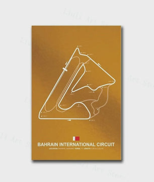 Formule 1 Circuit Poster Canvas - F1 Race Track Kunst Print voor Woonkamer Decoratie