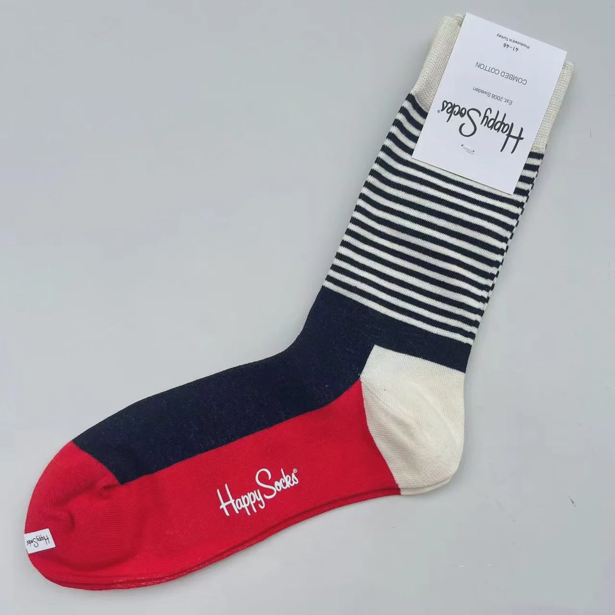 Happy Socks Heren Mid-tube Sokken - Pure Katoen, Klassiek Comfort - Maat 41-46