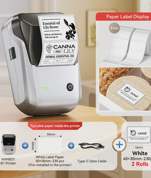 Niimbot B1 Draadloze Thermische Labelprinter - Ideaal voor Kleine Bedrijven, Huis & Cadeaus