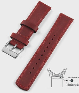 Top Grain Echt Lederen Horlogeband - 20mm/22mm Quick Release - Voor Heren, Dames & Samsung Galaxy Watch