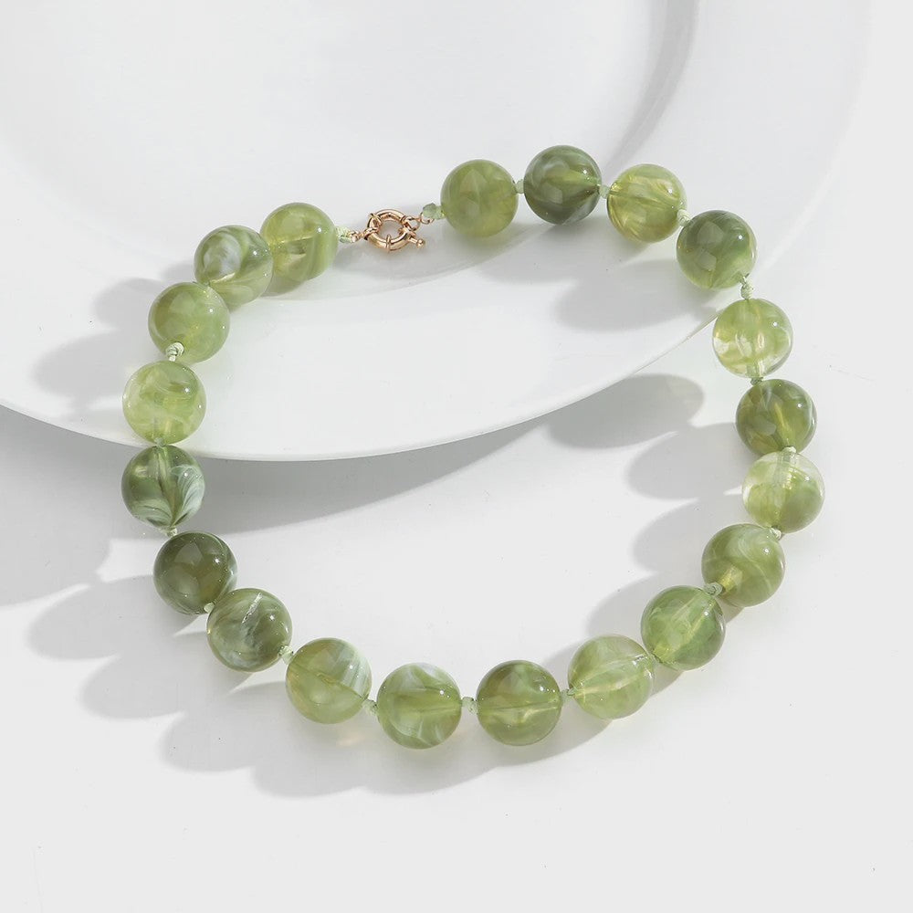 Trendy Multicolor Statement Ketting met Grote Ronde Kralen - Handgemaakt