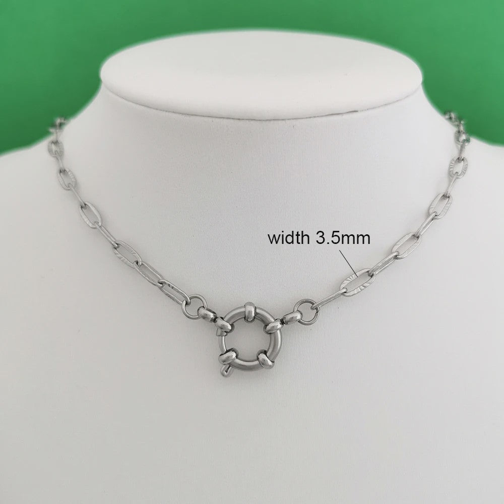 Gouden Roestvrij Stalen Ketting met Sailor Sluiting - Unisex Choker