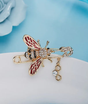 Luxe Bijen Broche met Kristallen - Vintage Baroque Stijl