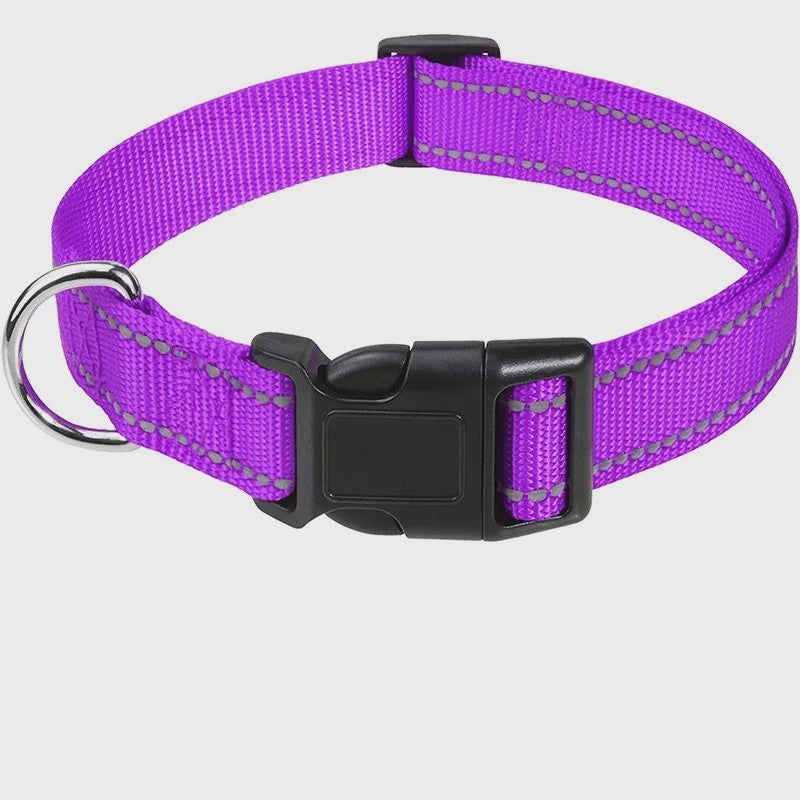 Verstelbare Halsband voor Honden en Puppies met Reflecterende Strepen - Veilig en Comfortabel