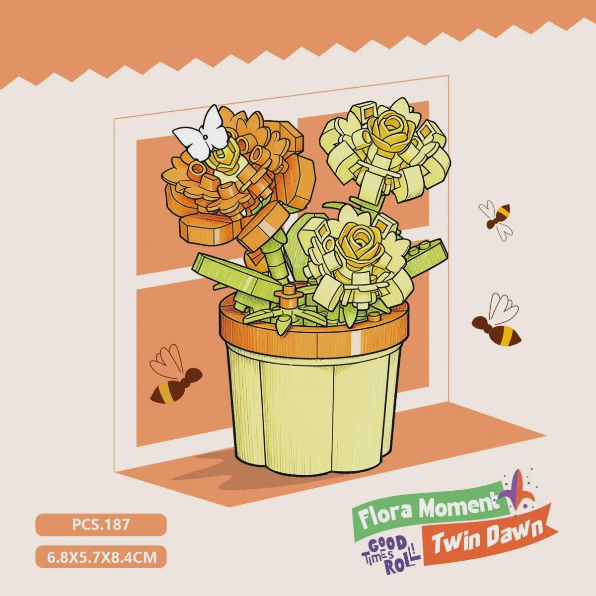Bouwstenen Bloemen in Pot - Creatieve Mini Bloemenboeketten Bouwpakketten