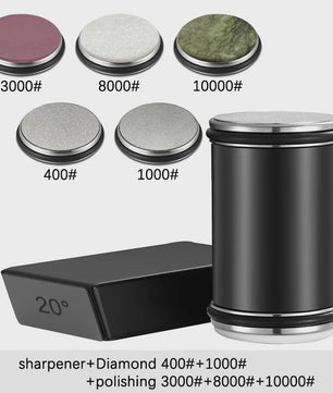 Professionele Messenslijper met Dubbelzijdige Diamantsteen & Magnetische Hoek (15/20°)