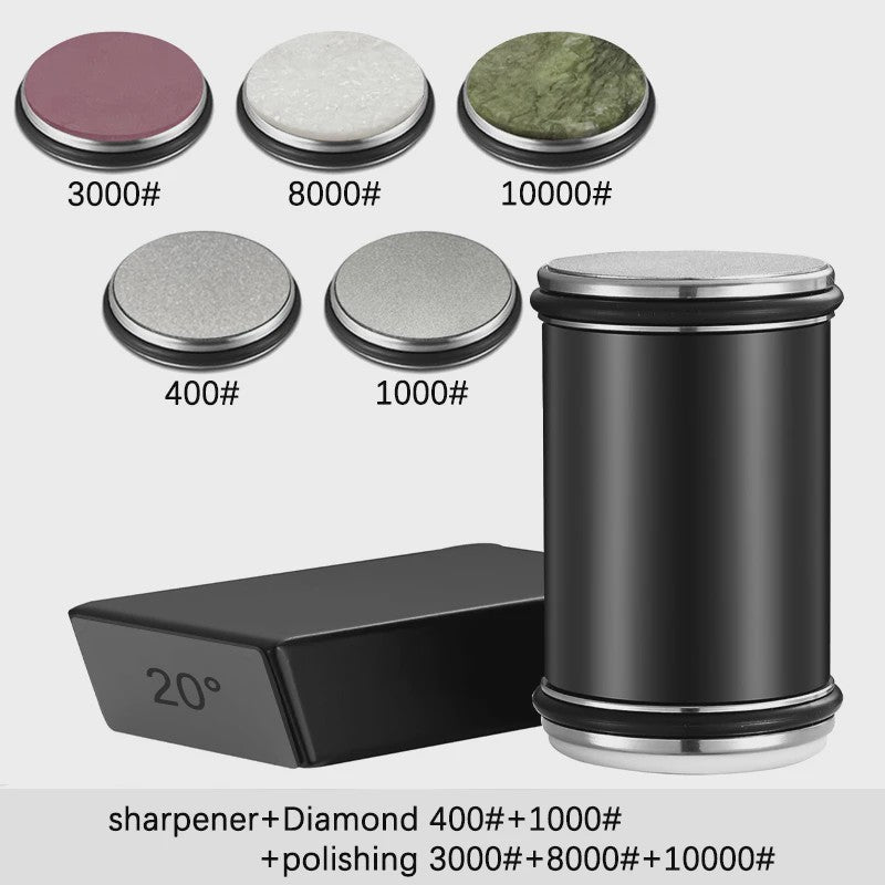 Professionele Messenslijper met Dubbelzijdige Diamantsteen & Magnetische Hoek (15/20°)