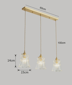 Koperkleurige Glazen Hanglamp - Stijlvolle LED Plafondlamp voor Woonkamer, Slaapkamer & Keuken