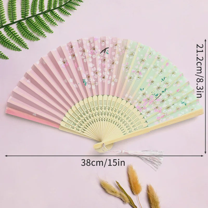 Elegante Chinese Stijl Vouwbare Handwaaier met Kwastje - Perfect voor Dans, Decoratie of Cadeau