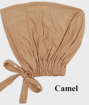 Zachte Modal Binnen Hijab Cap met Strik - Islamitische Turban Hoofddoek