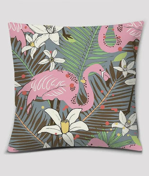 Vrolijke Flamingo Kussenhoes Vierkant - Decoratie voor Bank & Auto