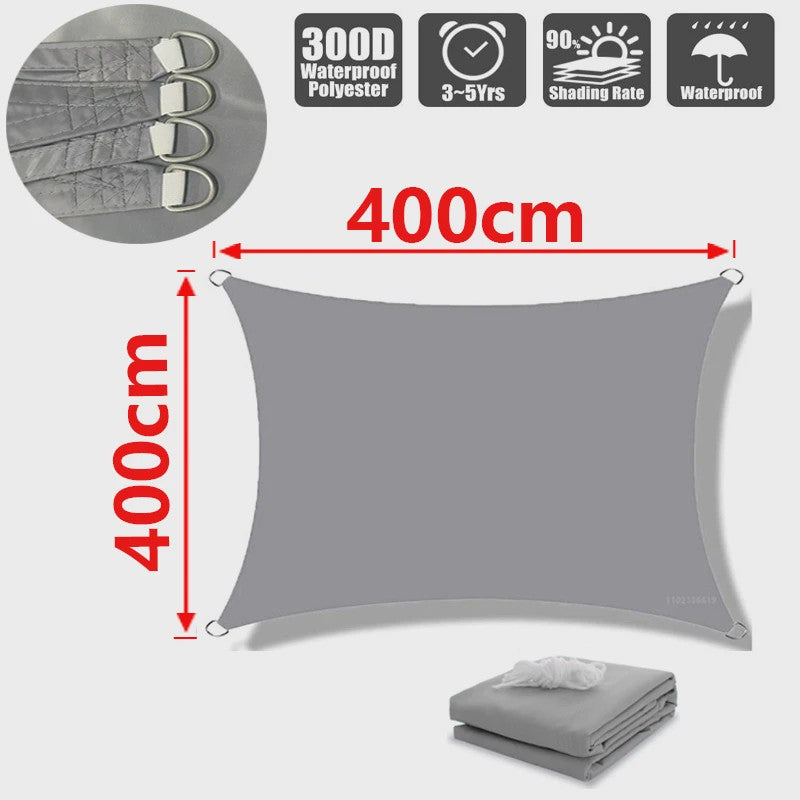 Waterdicht UV-bestendig Schaduwdoek 300D Polyester - Zonwering voor Tuin, Terras & Auto