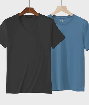2-Pack Bamboe Fiber T-shirts Heren - Ronde Hals, Korte Mouw, Ademend & Zweetabsorberend