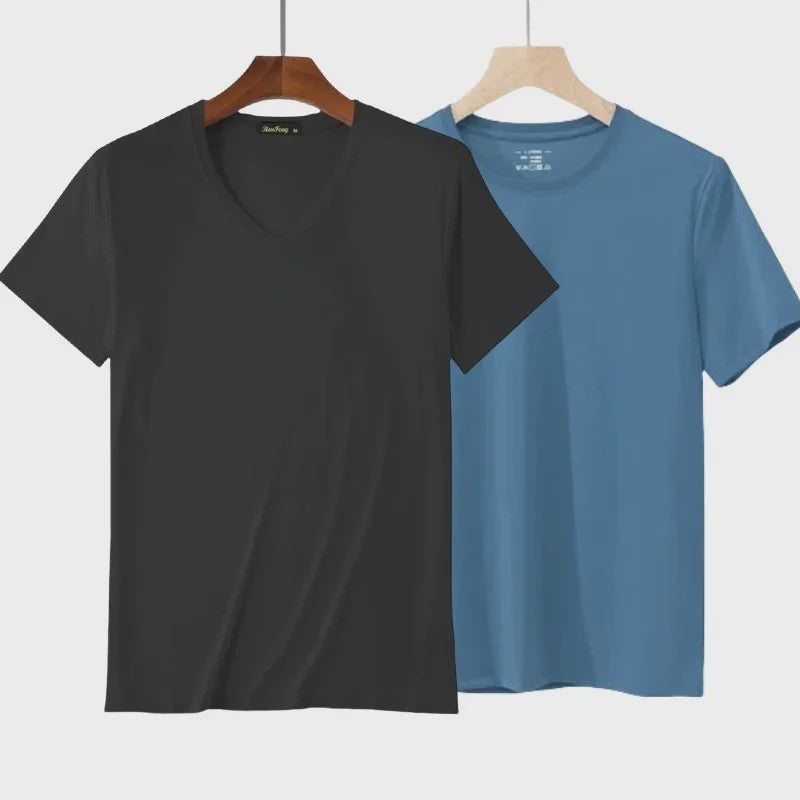 2-Pack Bamboe Fiber T-shirts Heren - Ronde Hals, Korte Mouw, Ademend & Zweetabsorberend