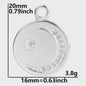 Set van 5 Zilverkleurige Stainless Steel Bedels: Ster, Maan, Zon, Vlinder, Roos & Ojo Turco